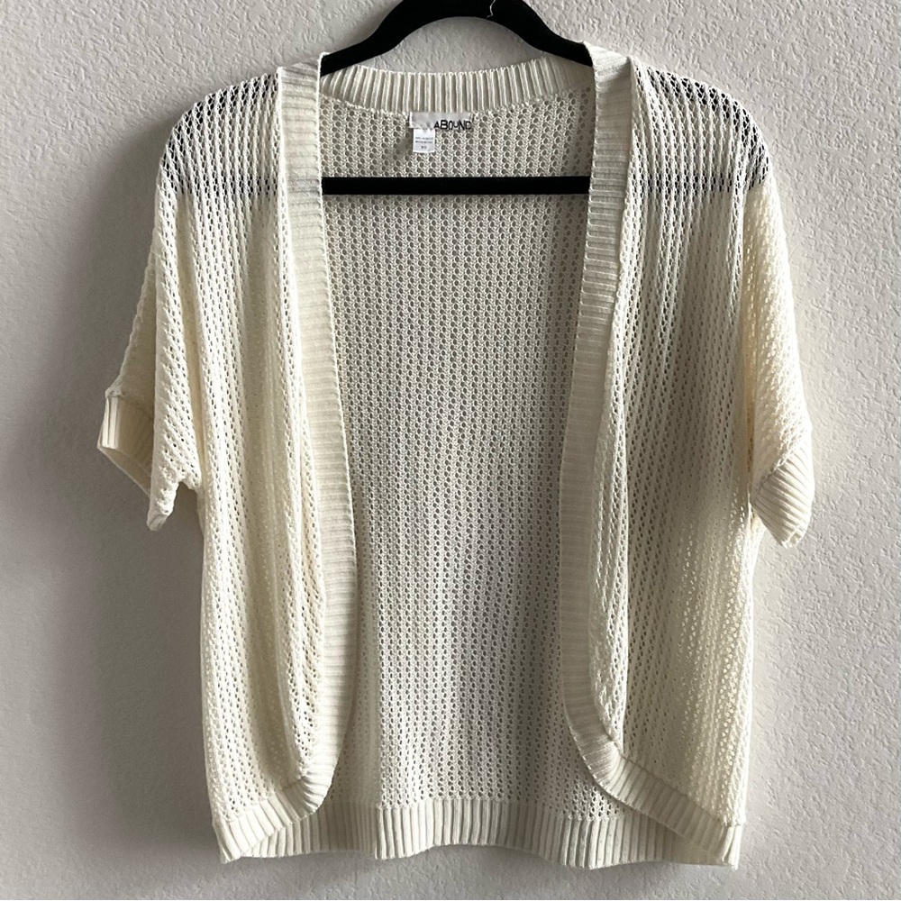 Abound Open-Weave Short Sleeve Cardigan - Cream